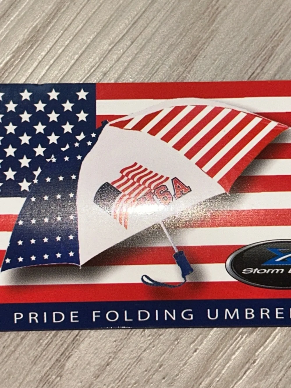 Storm Duds USA Pride Folding Umbrella Patriotic Compact Flag Rain Sun Shield